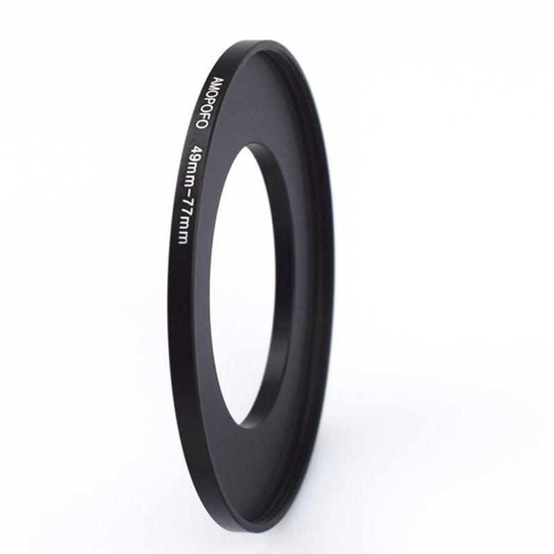 Amopofo 49mm to 77mm Metal Step Up Ring Adapter for Canon,for Nikon,for Sony,for Fuji,M4/3 Camera Lenses to UV,ND,CPL Camera Filters, Made from CNC Machined with Matte Black Electroplated Finish - Image 4